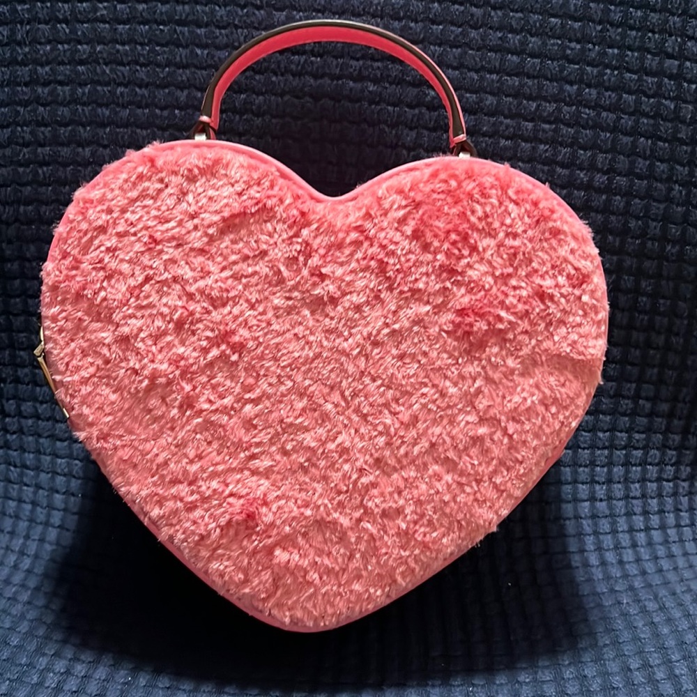 Kate spade fuzzy heart purse